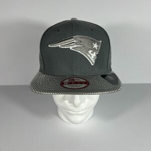 New Era NFL New England Patriots Snapback Hat OSFM 9FIFTY Cap Gray